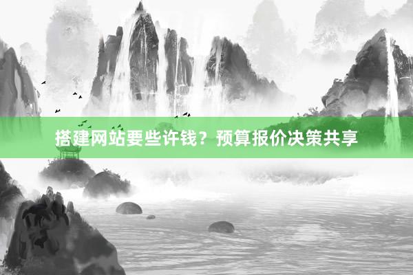 搭建网站要些许钱？预算报价决策共享